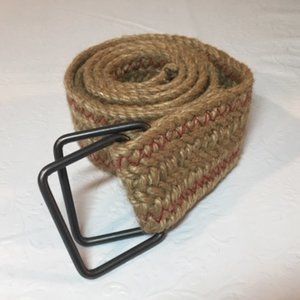Rustic Burlap Braided Adjustable Belt 44" Total Length